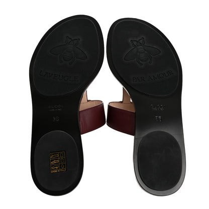 Gucci Calfskin GG Marmont Thong Sandals 36 Vintage Bordeaux 6 of 10