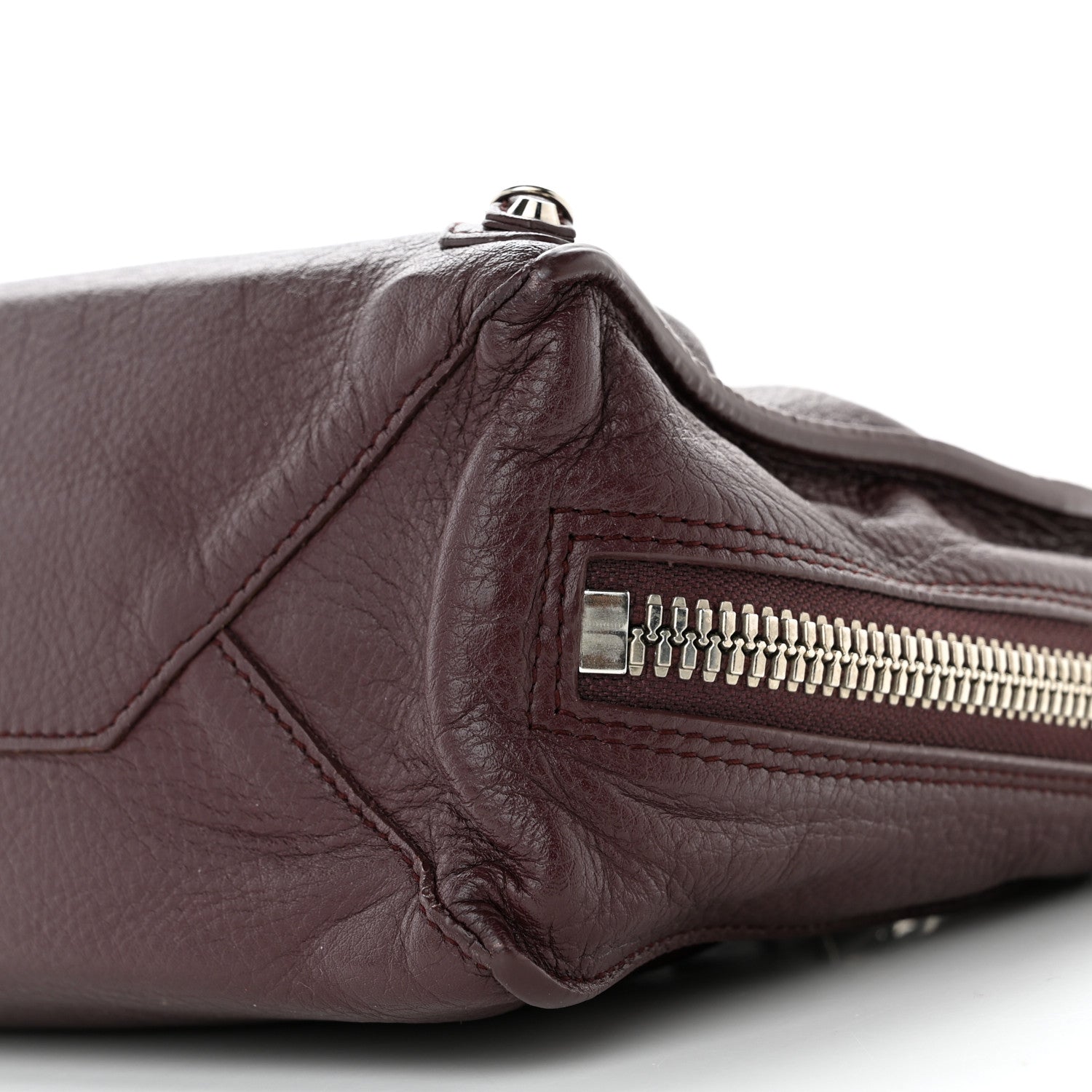 Balenciaga Calfskin Papier Mini A4 Zip Around Tote Rouge Aubergine 10 of 12