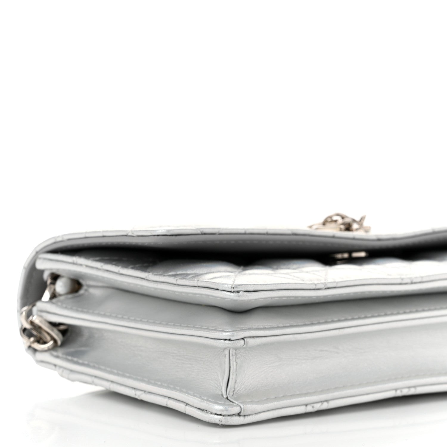 Christian Dior Iridescent Metallic Lambskin Cannage Mini My Dior Bag Silver 9 of 11