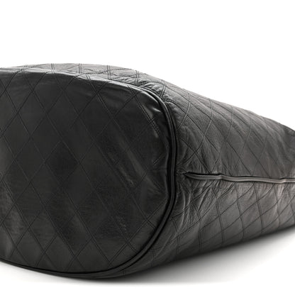 Chanel Grained Calfskin Quilted Drawstring Bucket Bag Black 12 of 13