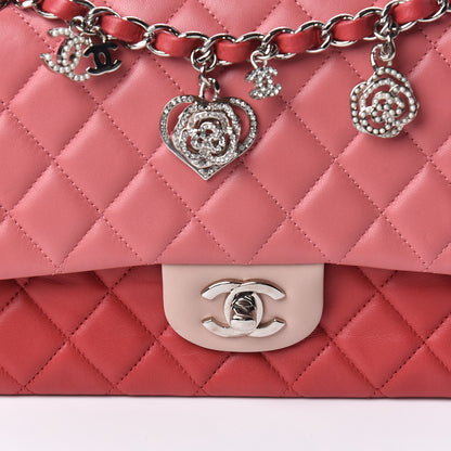 Chanel Lambskin Quilted Tri-Color Medium Valentine Charms Single Flap Pink 10 of 11