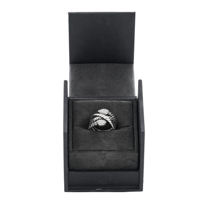 David Yurman Sterling Silver Diamond Renaissance Serpent Ring 56 7.5 5 of 5