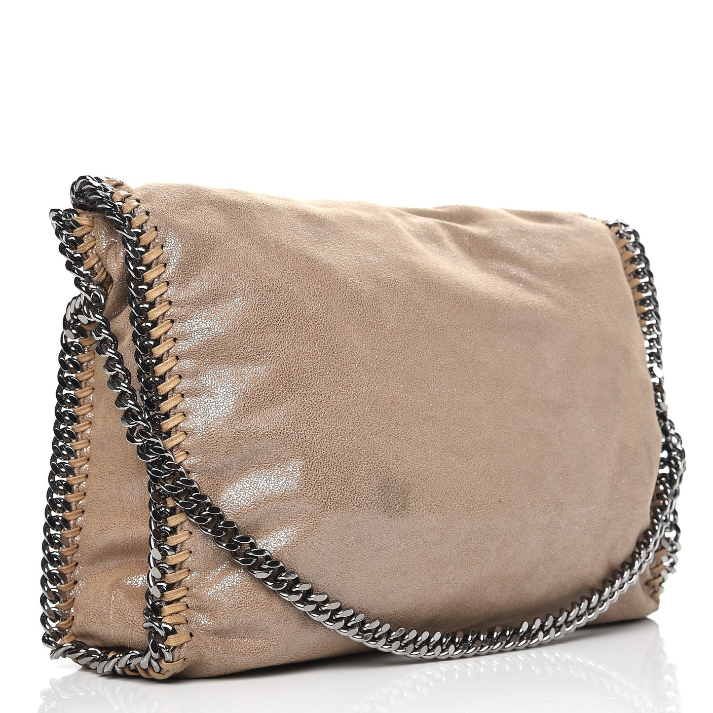 Shaggy Deer Falabella Small Fold Over Tote Taupe