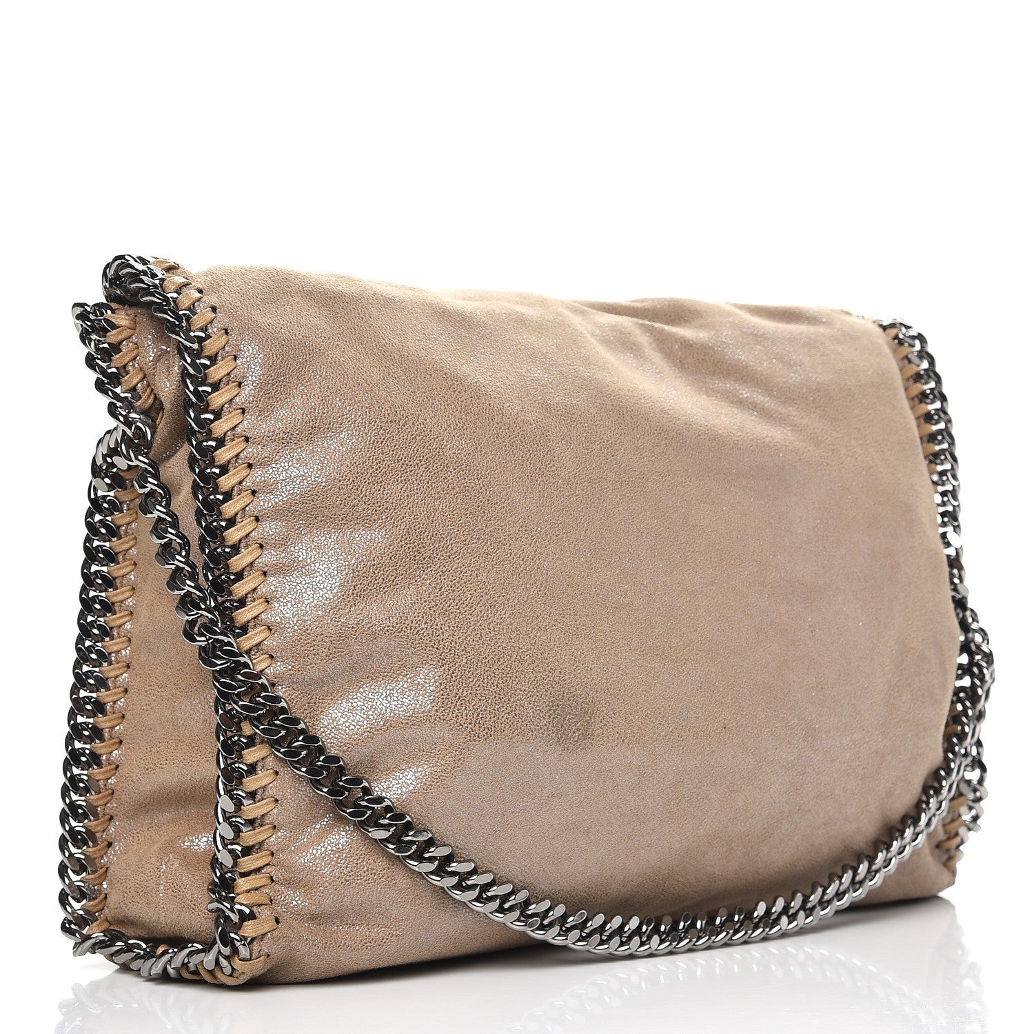 Stella McCartney Shaggy Deer Falabella Small Fold Over Tote Taupe 3 of 10