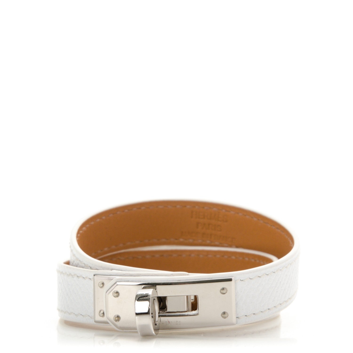Hermes Epsom Kelly Double Tour Bracelet S White 1 of 7