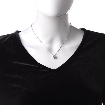 David Yurman Sterling Silver Diamond Blue Topaz 10mm Petite Cable Wrap Pendant Necklace 2 of 8