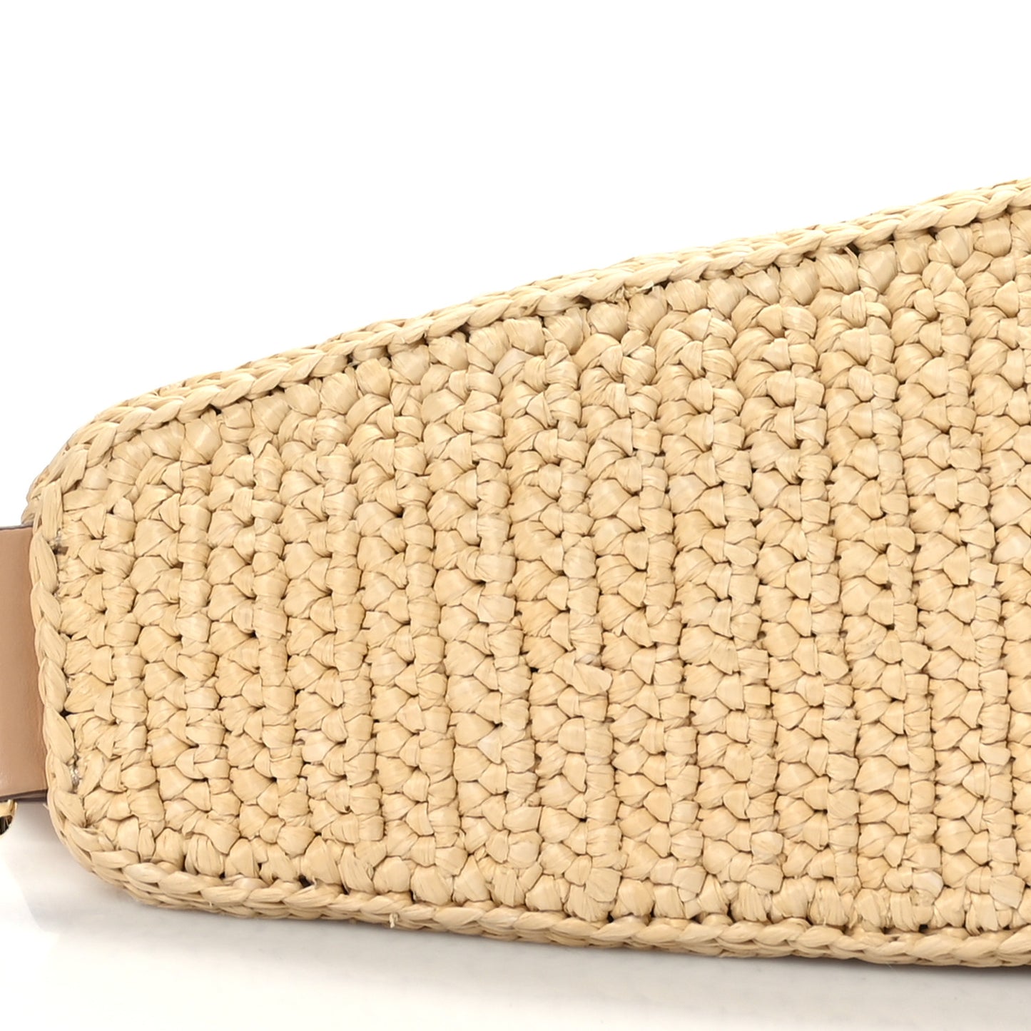 Yarn Raffia Effect Crochet Triangle Shoulder Bag Naturale