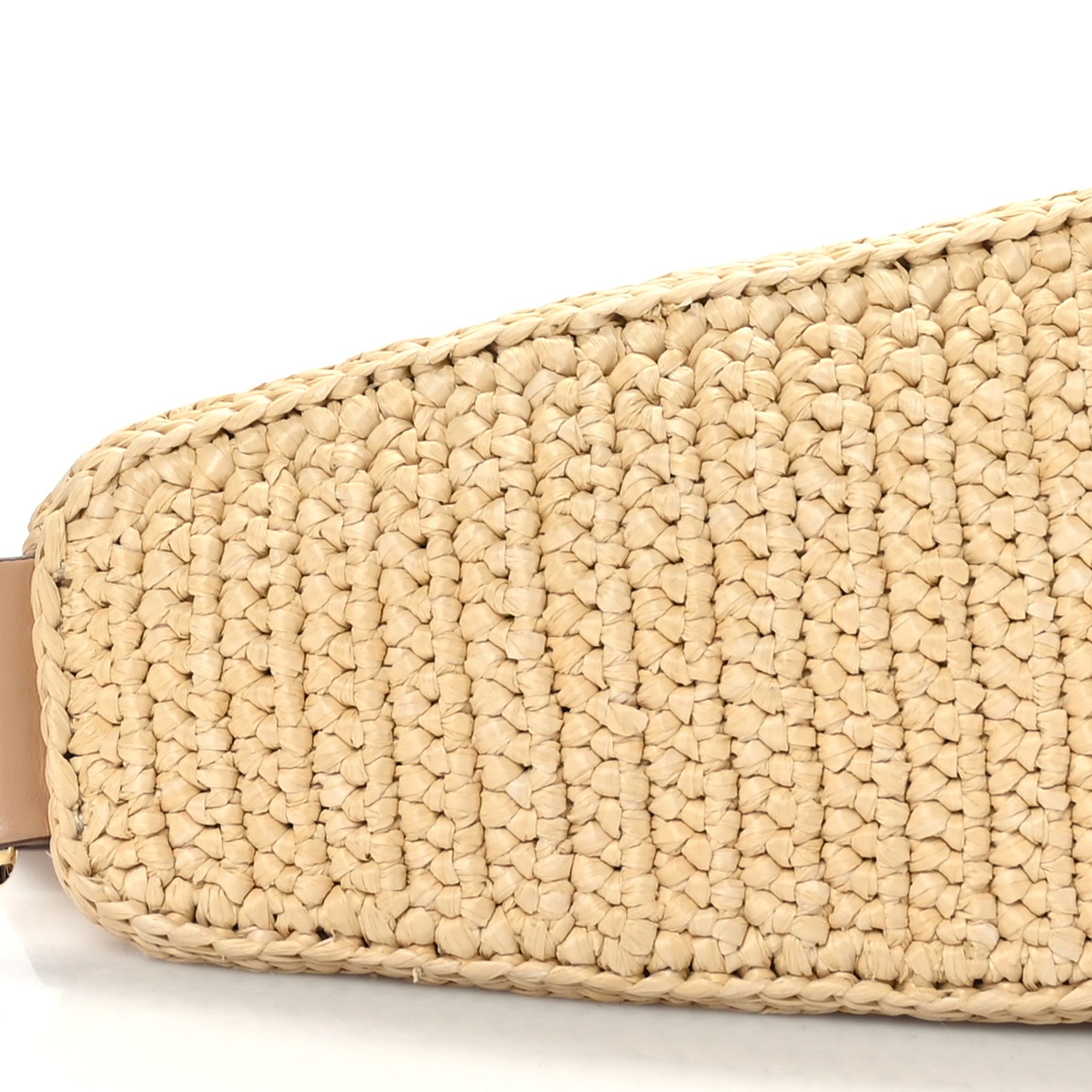 Prada Yarn Raffia Effect Crochet Triangle Shoulder Bag Naturale 9 of 11