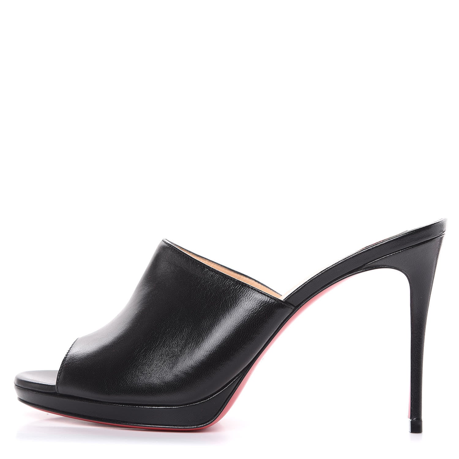 Christian Louboutin Shiny Nappa Pigamule 100 Slide Sandals 38 Black 1 of 9