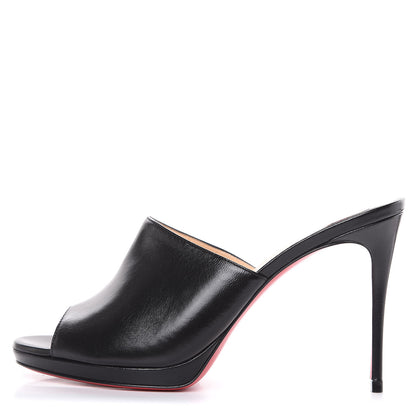 Christian Louboutin Shiny Nappa Pigamule 100 Slide Sandals 38 Black 1 of 9