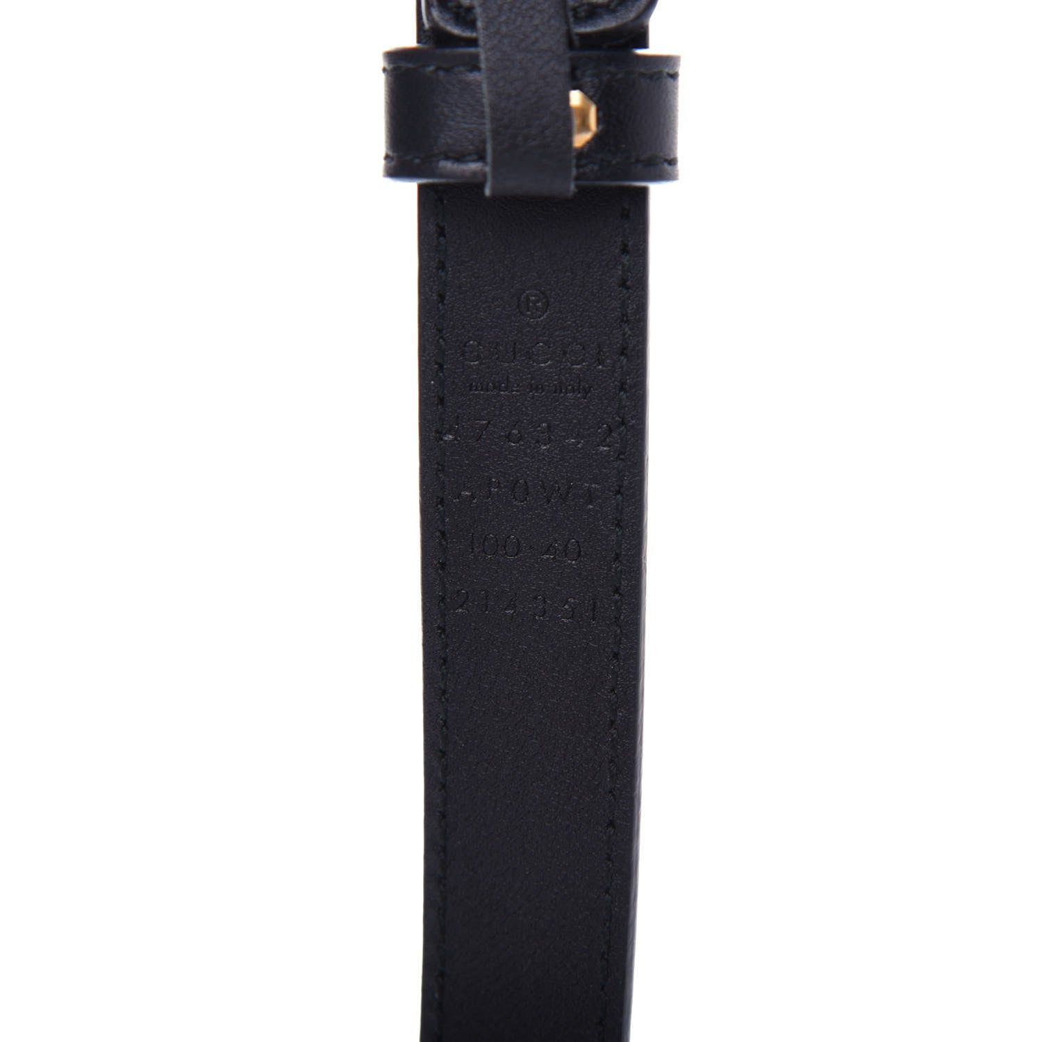 Gucci Calfskin Pearl Double G 20mm Belt 100 40 Black Cream 3 of 4