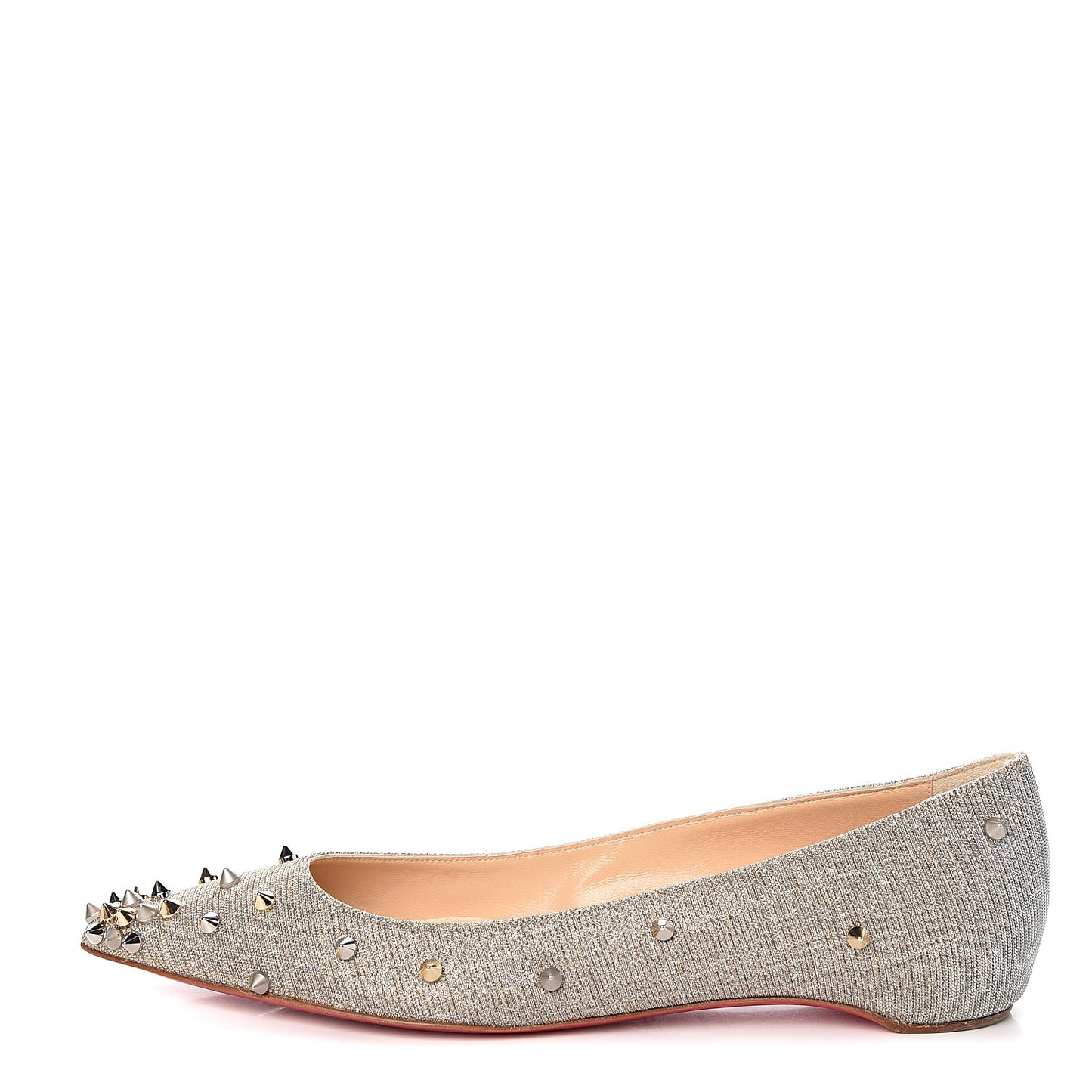 Metallic Glitter Fabric Degraspike Flats 38 Silver