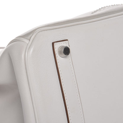 Hermes Swift Ghillies Birkin 35 White Gris Perle 30 of 34