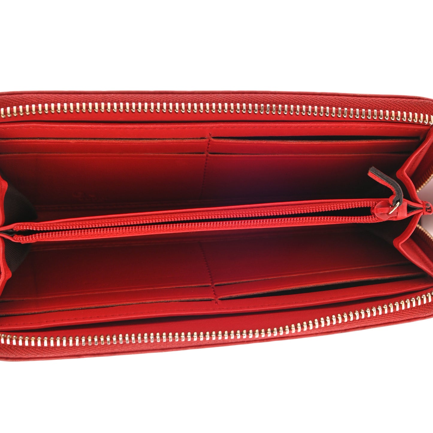 Guccissima Vitello Tender Zip Around Wallet Sporting Red
