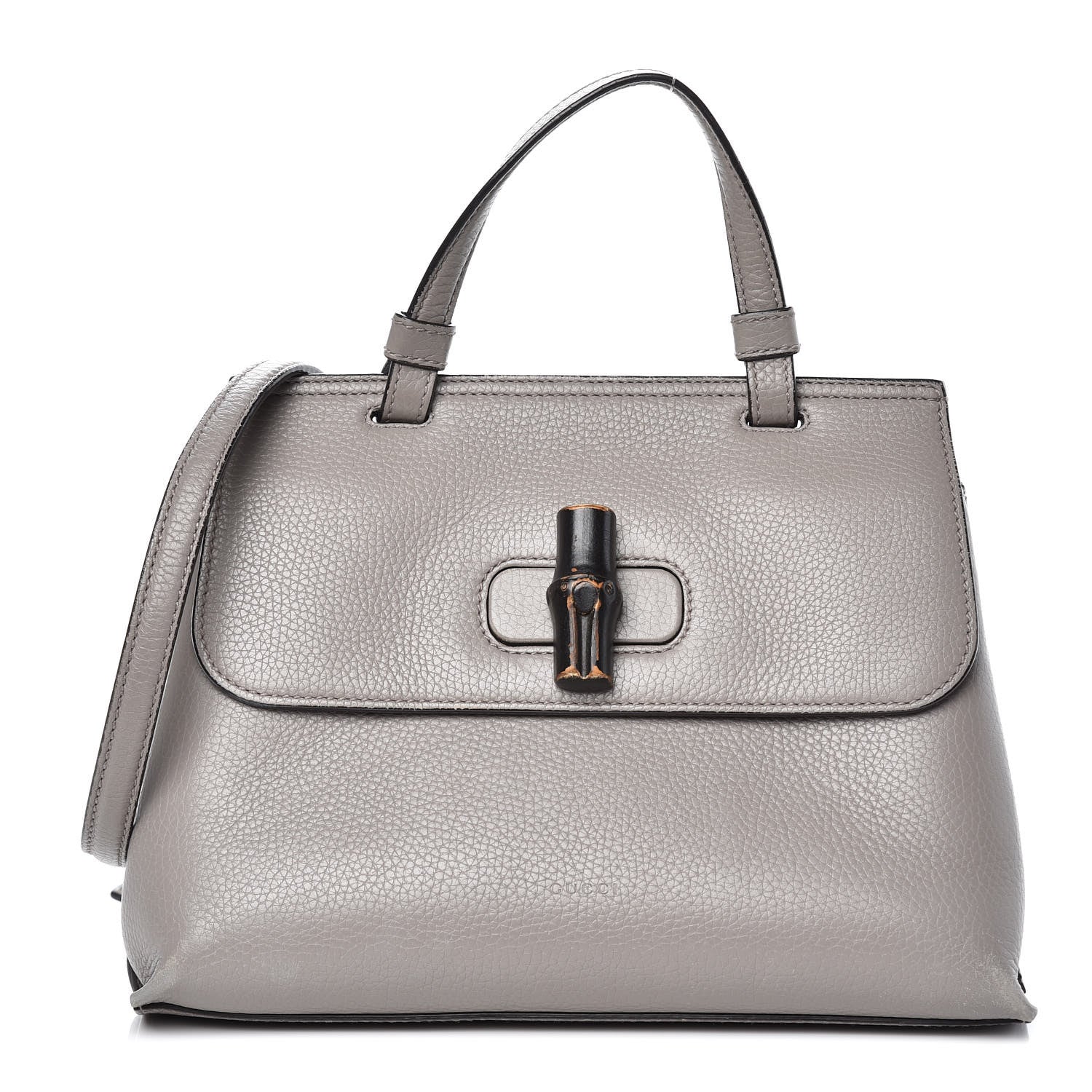 Gucci Cellarius Calfskin Small Bamboo Daily Top Handle Bag Storm Grey 1 of 13