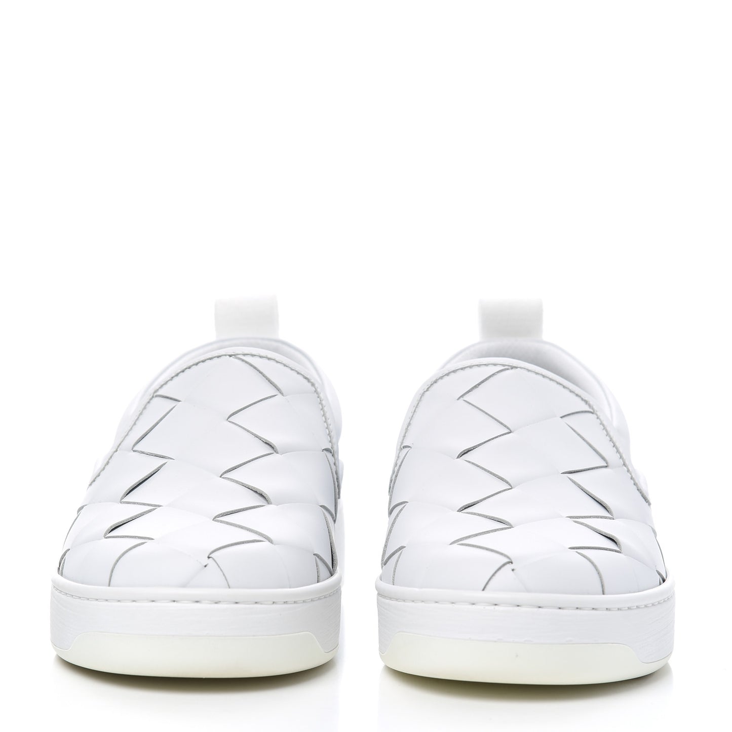 Nappa Intrecciato Slip On Sneakers 39 White