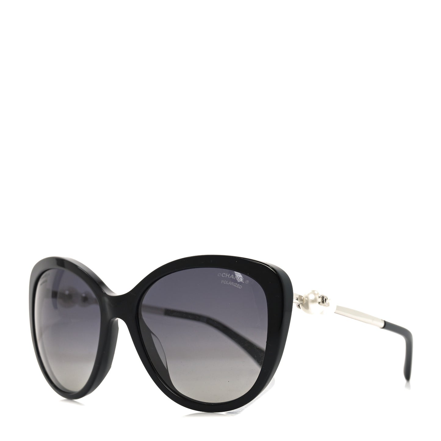 Acetate Pearl Polarized Winter Butterfly Sunglasses 5338-H-A Black