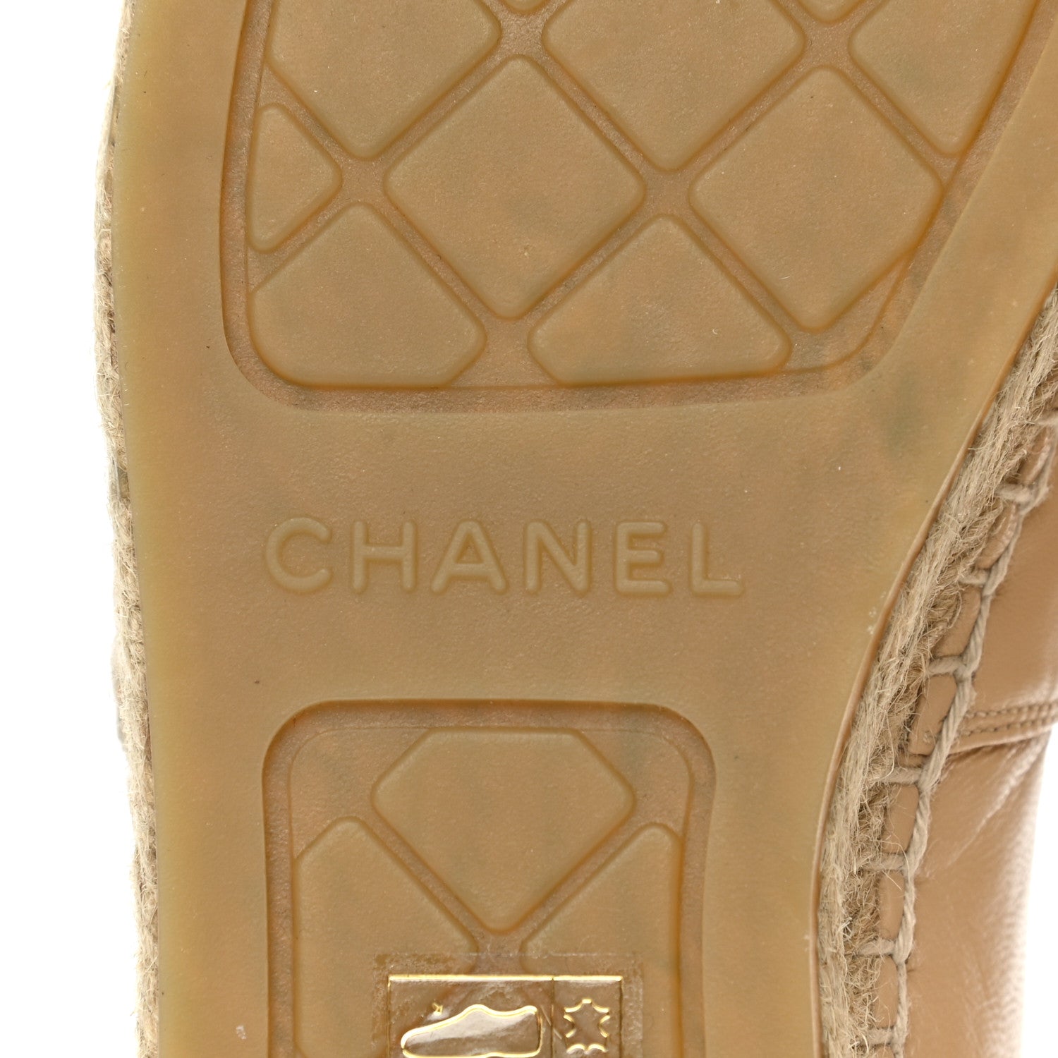 Chanel Lambskin CC Espadrilles 38 Beige Black 6 of 9