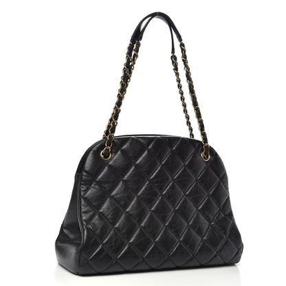 Chanel Aged Calfskin Large Just Mademoiselle Bowling Bag Black 3 of 10