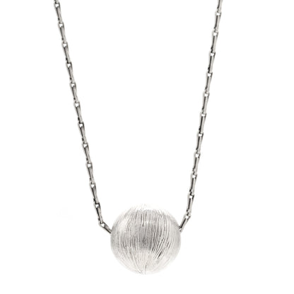 Saint Laurent Metal Textured Ball Chain Link Necklace Silver 4 of 6