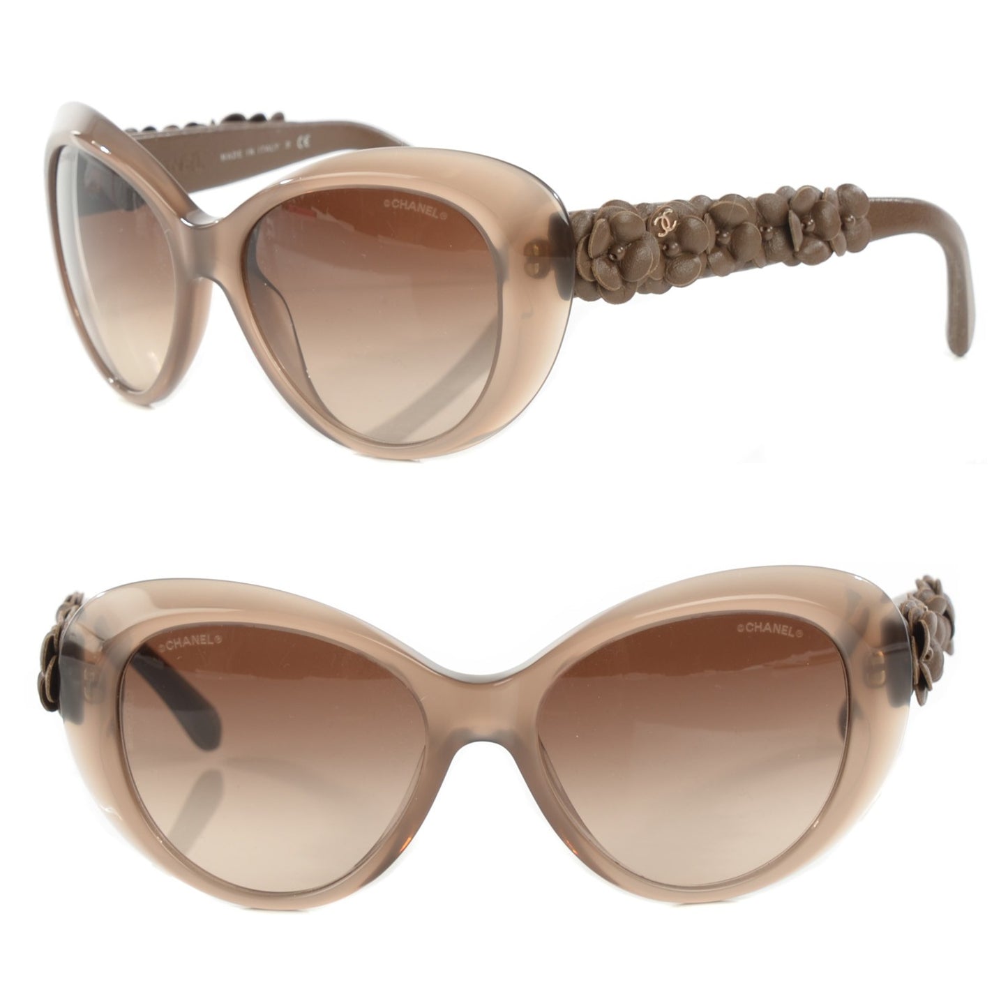 Lambskin Camellia CC Sunglasses 5318-Q Brown