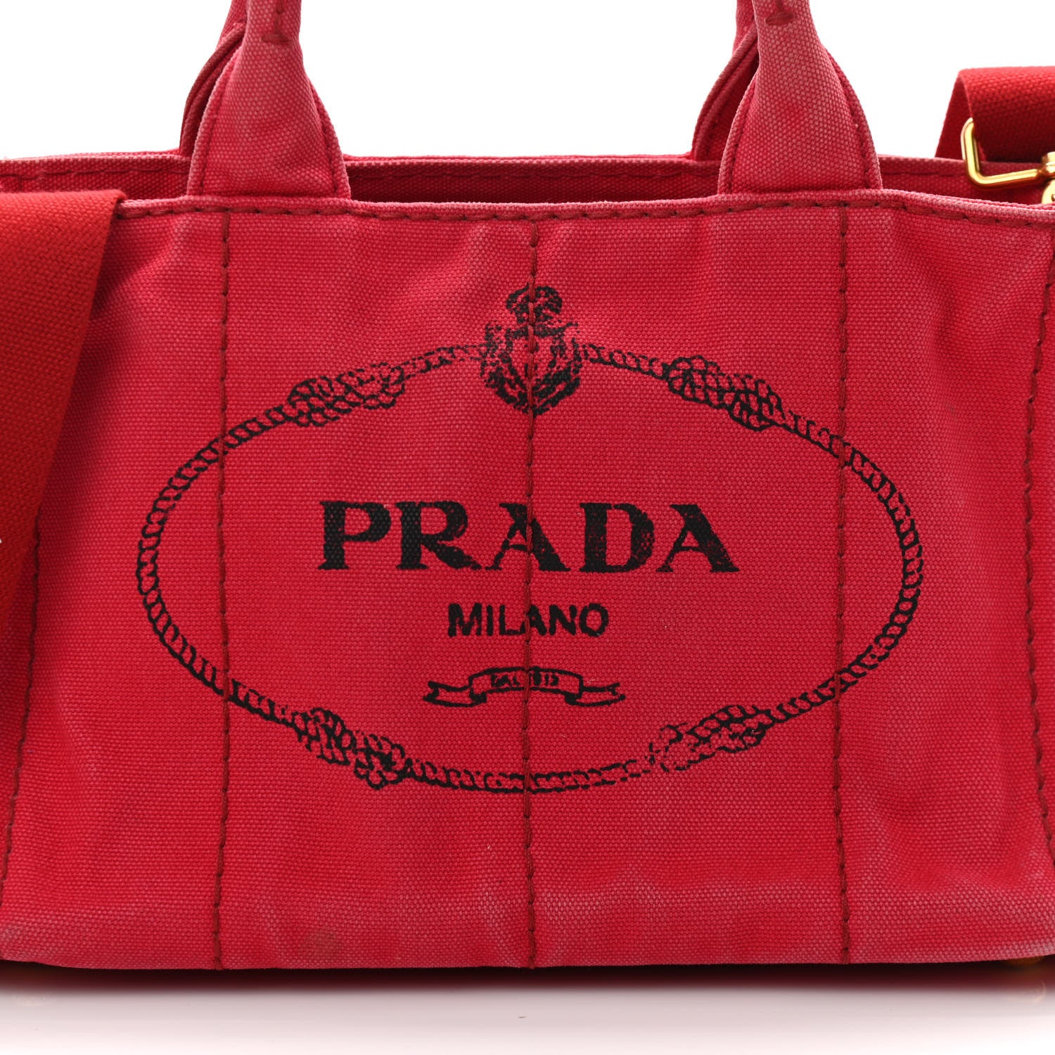 Prada Canapa Small Logo Tote Rosso 7 of 10