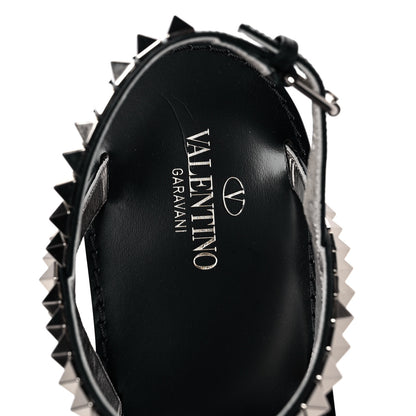 Valentino Garavani Calfskin Rockstud No Limit Slingback Flat Thong Sandals 38.5 Black 7 of 8