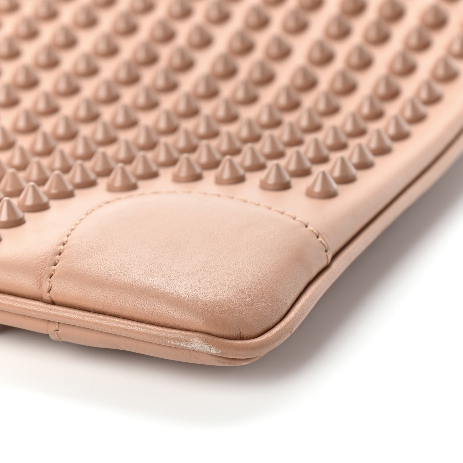Christian Louboutin Calfskin Studded Loubiposh Chain Clutch Nude 9 of 9