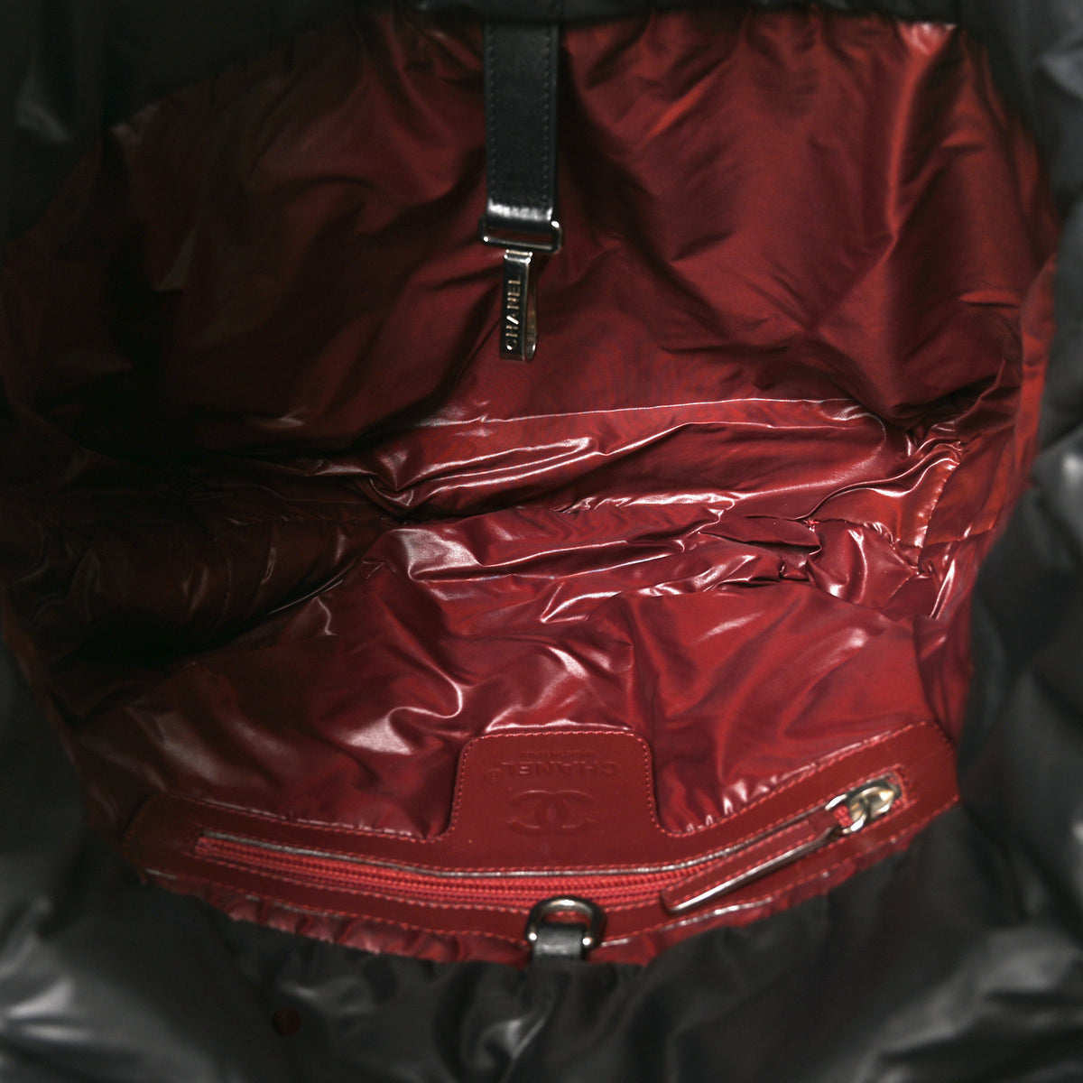 Nylon Quilted Small Coco Cocoon Tote Black