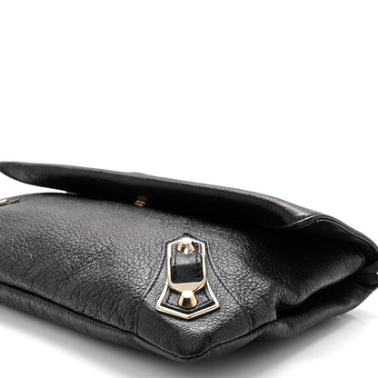 Balenciaga Chevre Gold Metallic Edge Hardware Envelope Clutch Black 10 of 11