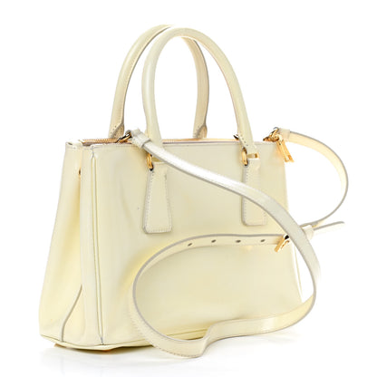 Prada Saffiano Vernice Mini Galleria Double Zip Tote Bianco 2 of 11