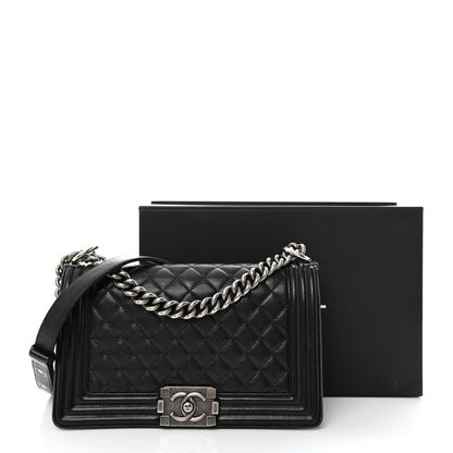 Chanel Caviar Quilted Medium Boy Flap Black 10 of 10