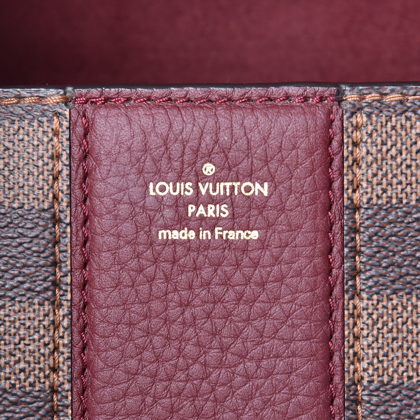 Damier Ebene Cuir Taurillon Wight Bordeaux