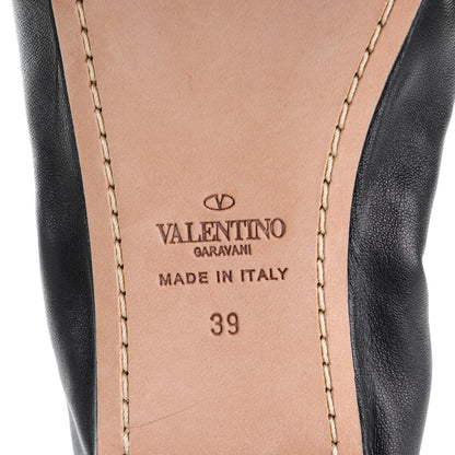 Valentino Garavani Nappa Rockstud Cross Strap Ballerina Flats 39 Black 6 of 9