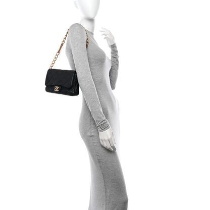 Chanel Lambskin Quilted Chain Flap Black 2 of 11