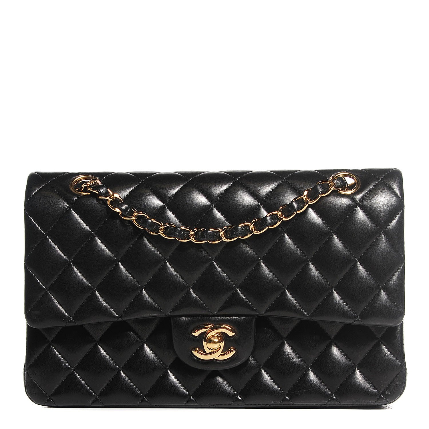 Chanel Lambskin Quilted Medium Double Flap Black 1 of 8