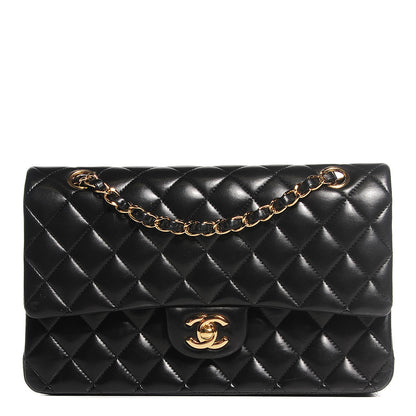 Chanel Lambskin Quilted Medium Double Flap Black 1 of 8