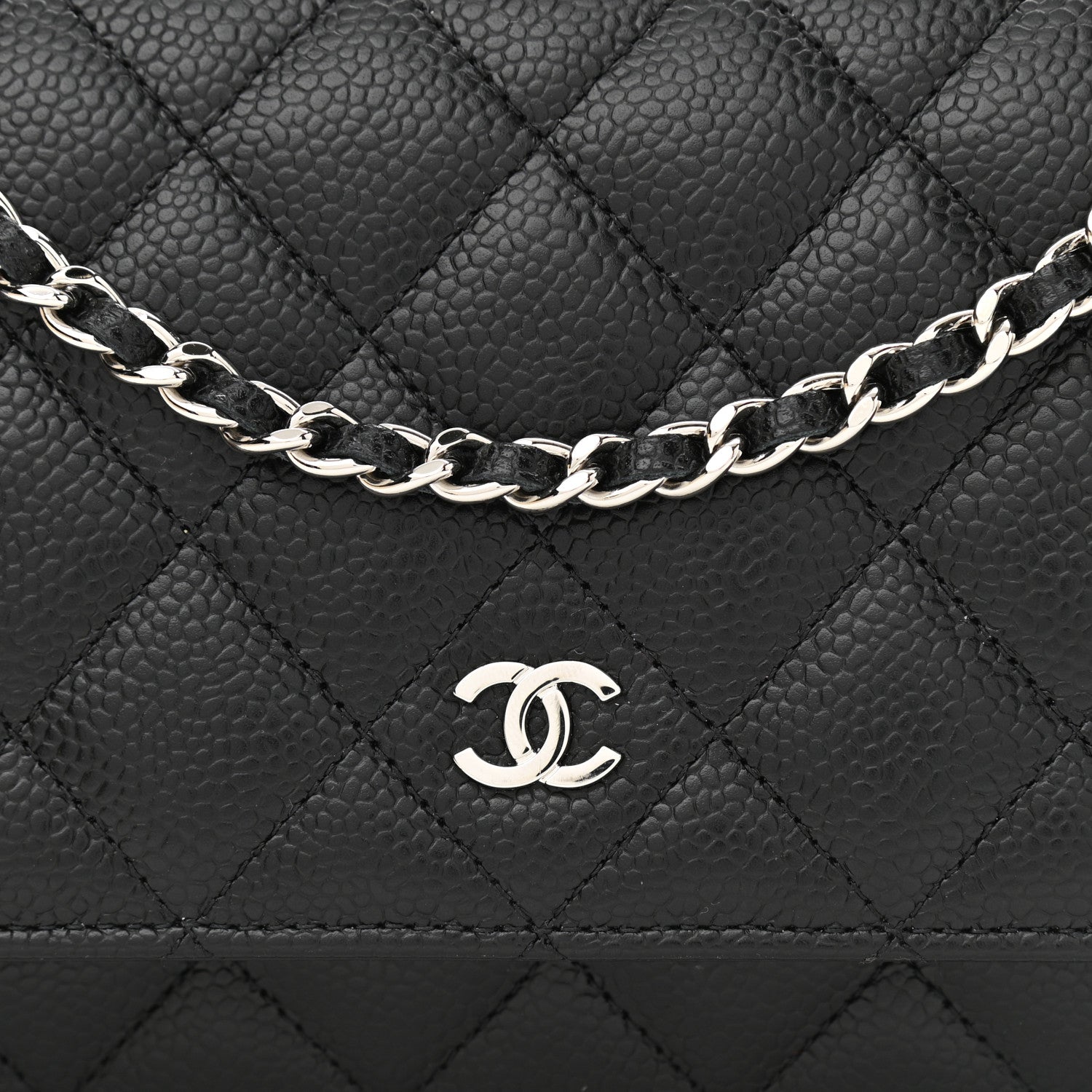 Chanel Caviar Quilted Wallet On Chain WOC Black 9 of 12