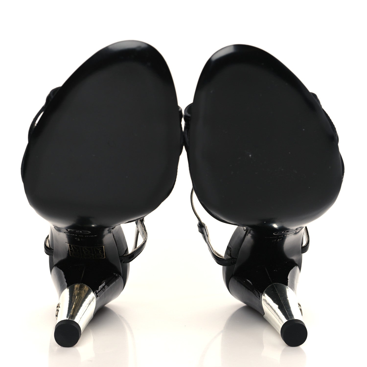 Chanel Patent CC Sandals 39 Black 5 of 8