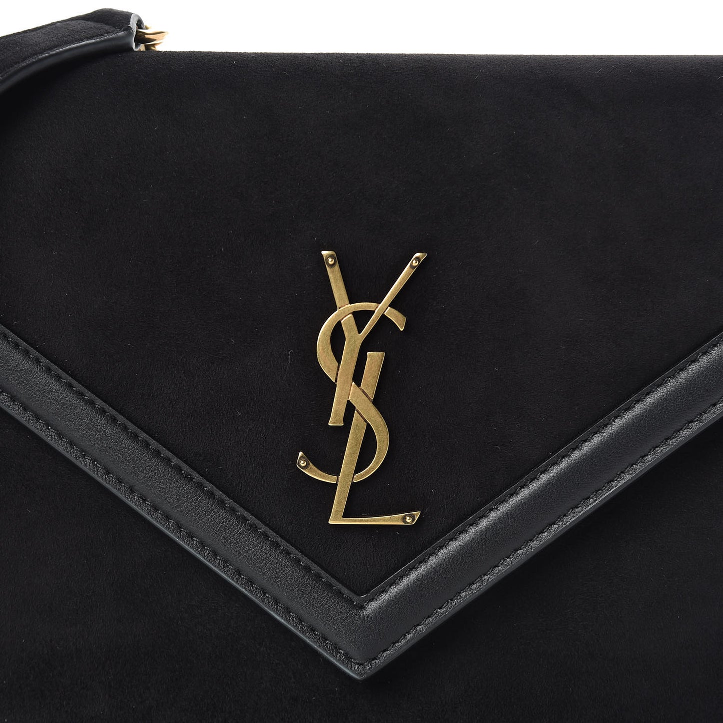 Suede Calfskin Monogram Le Sept Chain Bag Black