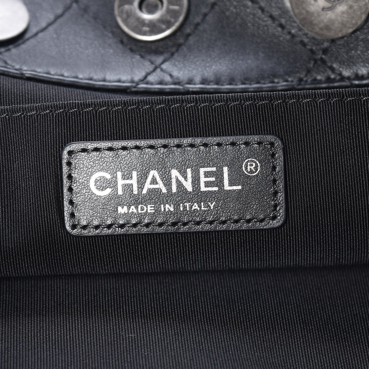 Calfskin Stitched Large Hobo Black