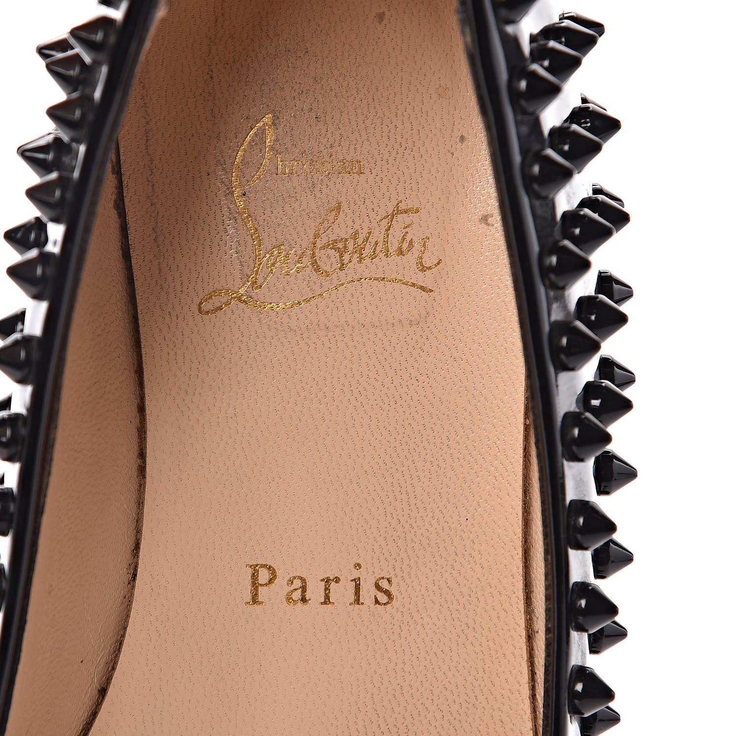 Christian Louboutin Patent Gozul Spikes Flats 37 Black 7 of 19