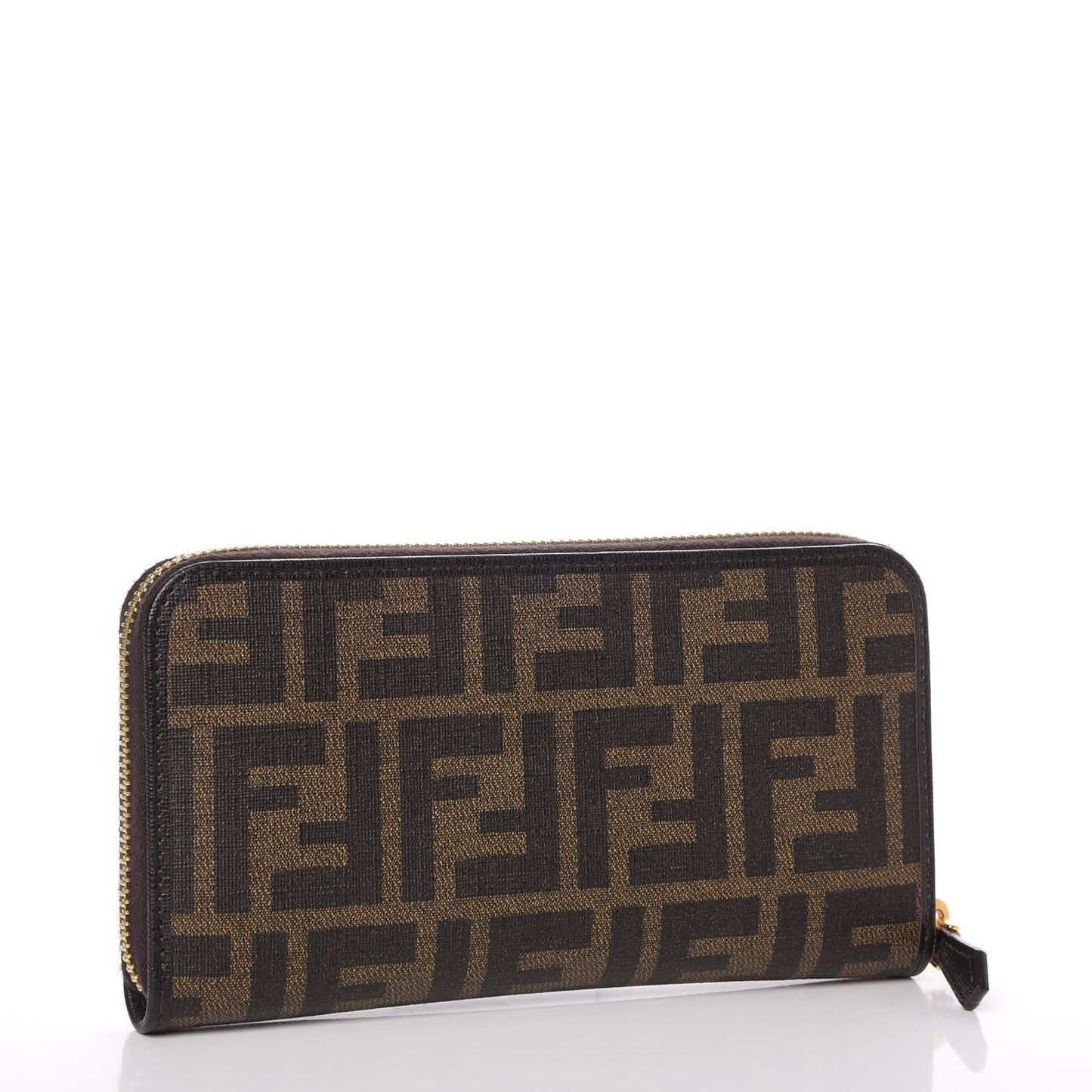 Zucca Spalmati Vitello Elite Zip Around Wallet Tobacco Ebano