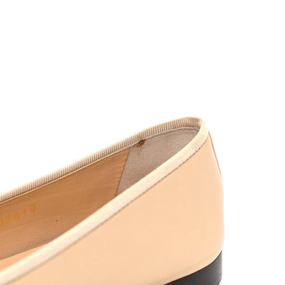 Chanel Lambskin Cap Toe CC Ballerina Flats 40.5 Beige Black 11 of 11
