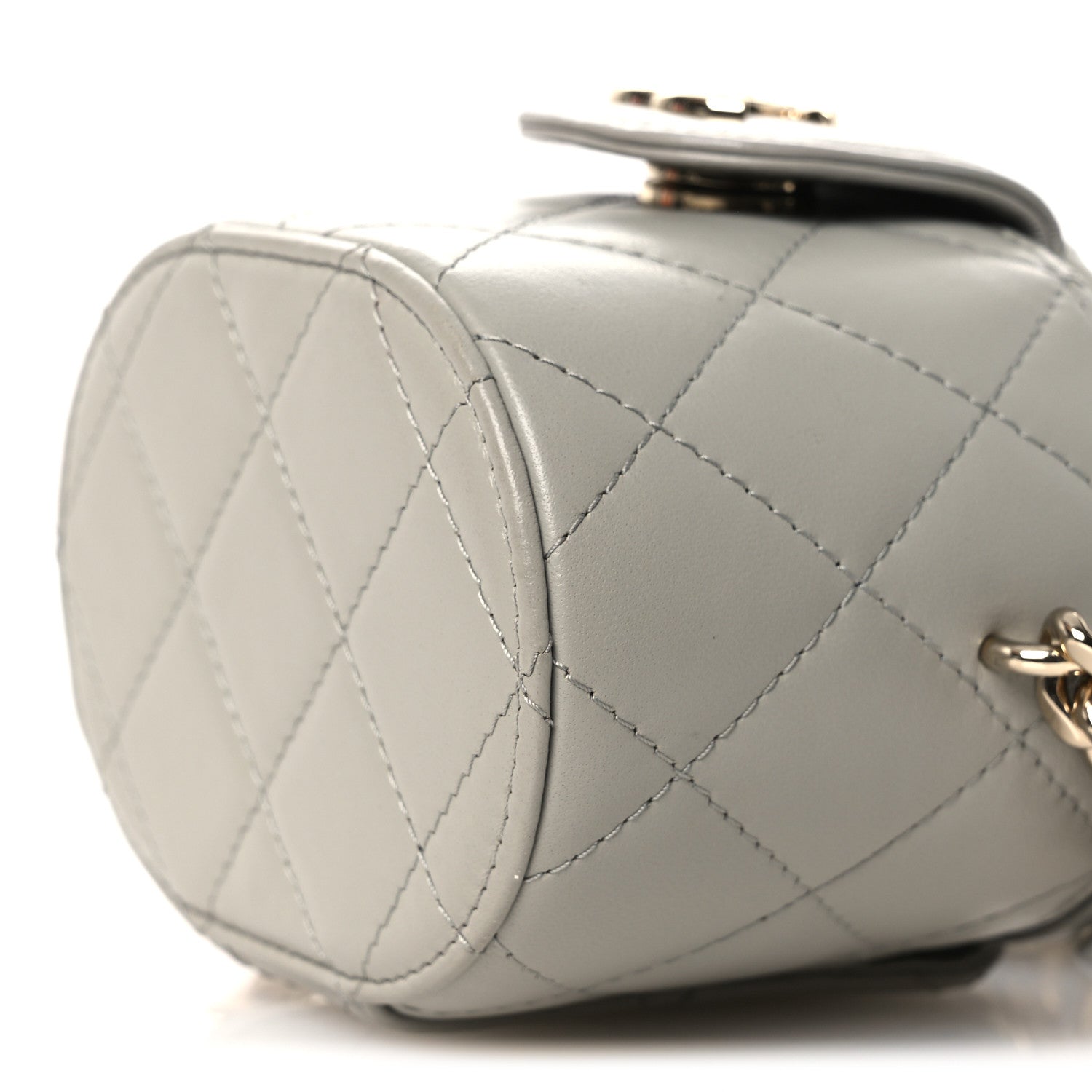 Chanel Lambskin Quilted Mini Vanity Case With Chain Grey 10 of 11