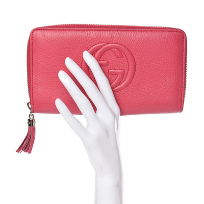 Gucci Pebbled Calfskin Soho Zip Around Wallet Pink 2 of 8