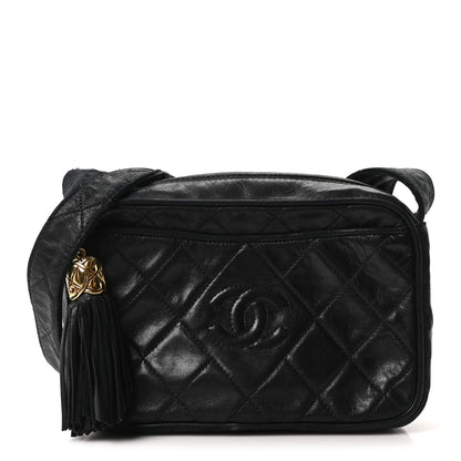 Chanel Lambskin Quilted Tassel Camera Case Black 1 of 10