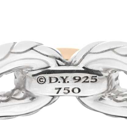 David Yurman Sterling Silver 18K Yellow Gold Cable Loop Ring 50 5.5 4 of 4