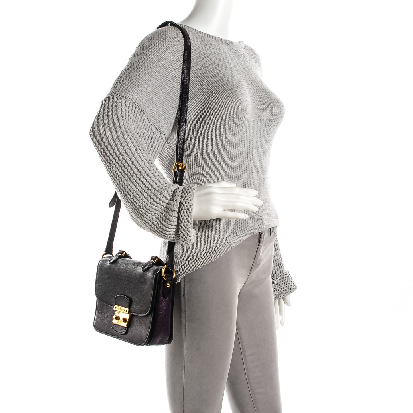 Goatskin Madras Bi-Color Mini Crossbody Bag Viola Iris