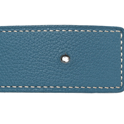 Hermes Box Togo 32mm Belt Strap 90 Black Blue Jean 5 of 8